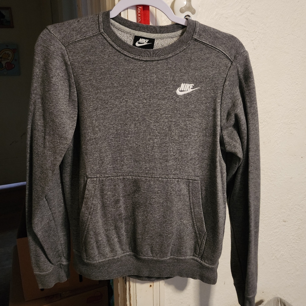 Nike Gray Crewneck Sweater Soft Cotton Classic